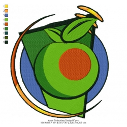 Apple Embroidery Design 07